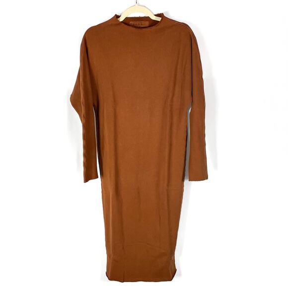 Frank & Eileen Isabelle Funnel Neck Sweatshirt Dress Brown Long Sleeve Sz‎ XS - Picture 3 of 9